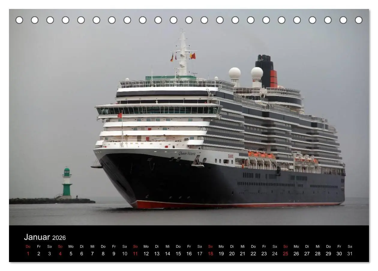 Bild: 9783516197440 | Cruiseliner in Warnemünde (Tischkalender 2026 DIN A5 quer),...
