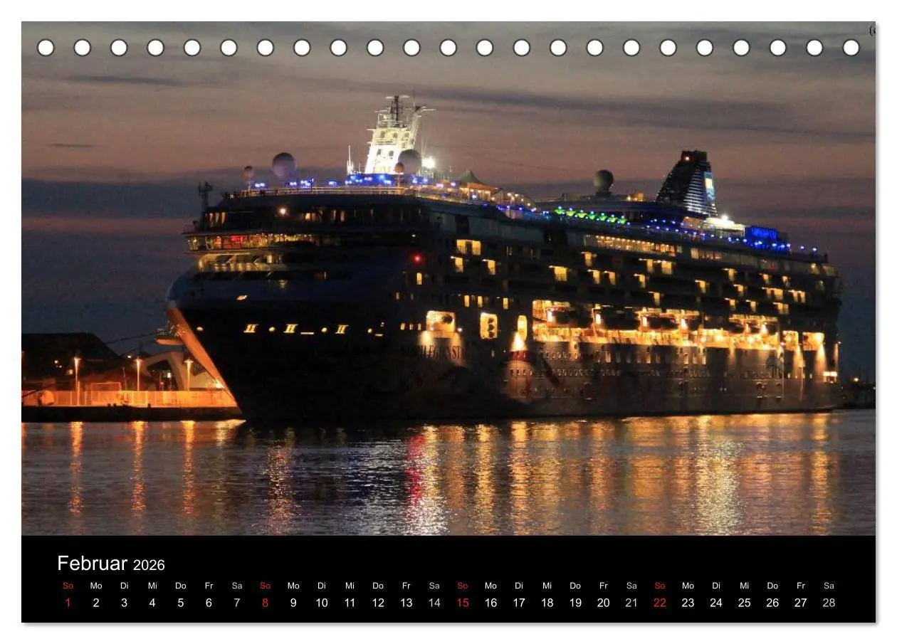 Bild: 9783516197440 | Cruiseliner in Warnemünde (Tischkalender 2026 DIN A5 quer),...