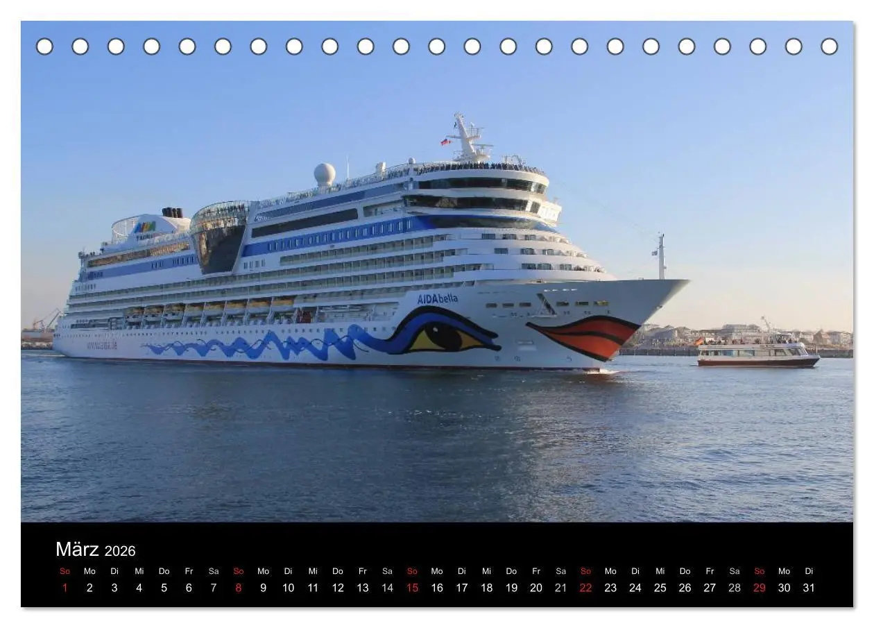 Bild: 9783516197440 | Cruiseliner in Warnemünde (Tischkalender 2026 DIN A5 quer),...