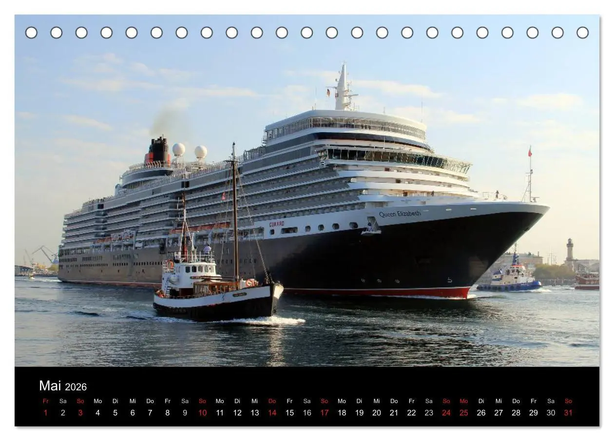Bild: 9783516197440 | Cruiseliner in Warnemünde (Tischkalender 2026 DIN A5 quer),...