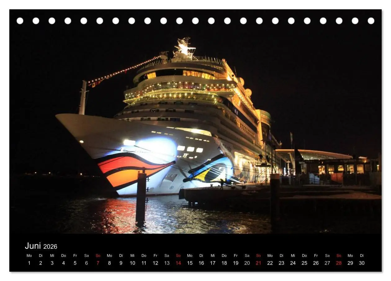 Bild: 9783516197440 | Cruiseliner in Warnemünde (Tischkalender 2026 DIN A5 quer),...