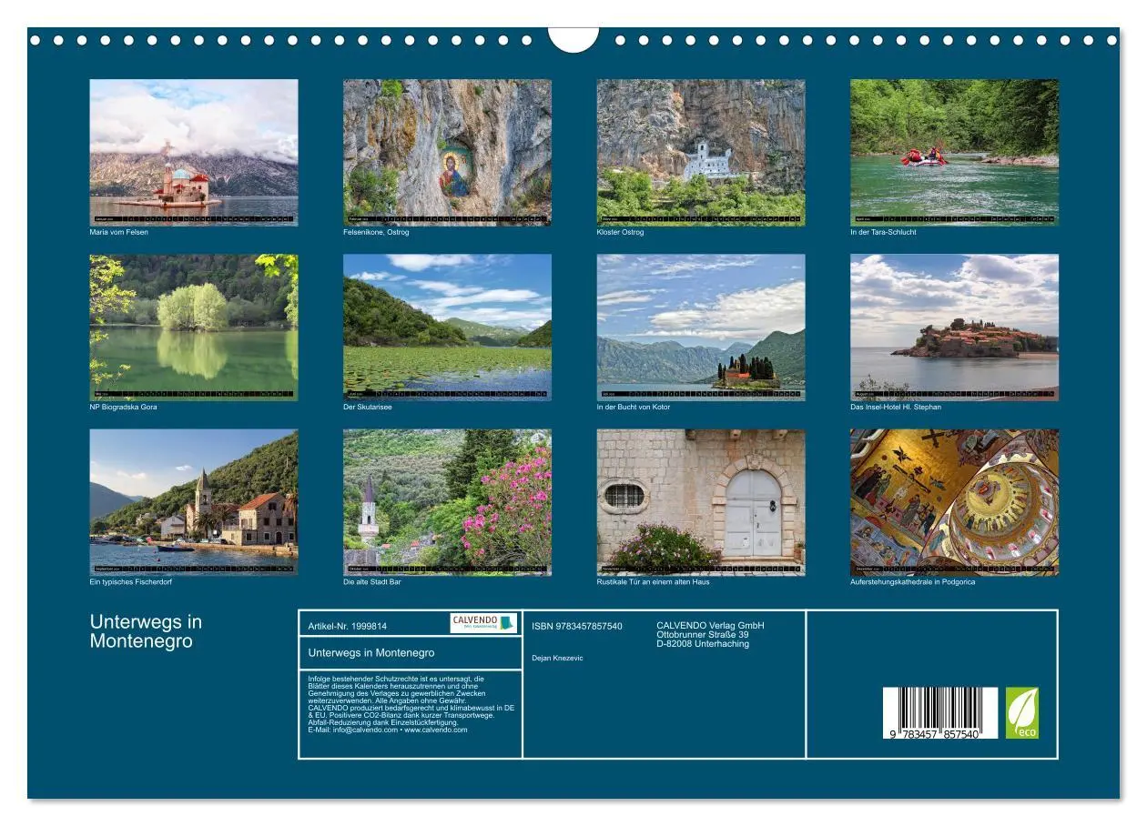 Bild: 9783457857540 | Unterwegs in Montenegro (Wandkalender 2026 DIN A3 quer), CALVENDO...