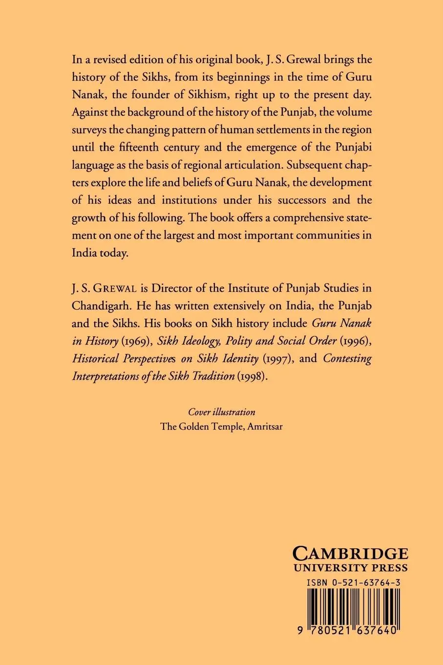 Rückseite: 9780521637640 | The Sikhs of the Punjab | Jasjit Singh Grewal | Taschenbuch | Englisch