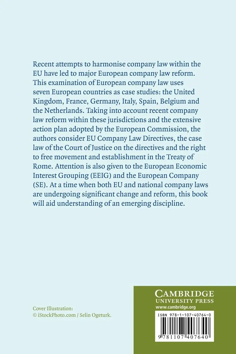 Rückseite: 9781107407640 | European Comparative Company Law | Mads Andenas (u. a.) | Taschenbuch