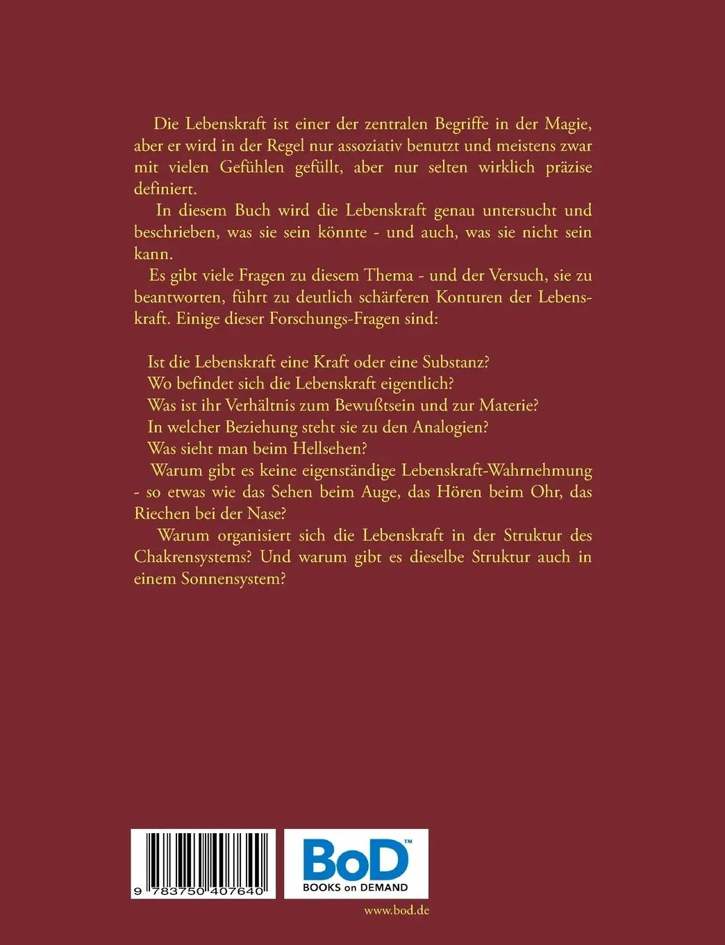 Rückseite: 9783750407640 | Lebenskraft für Anfänger | Harry Eilenstein | Taschenbuch | 60 S.