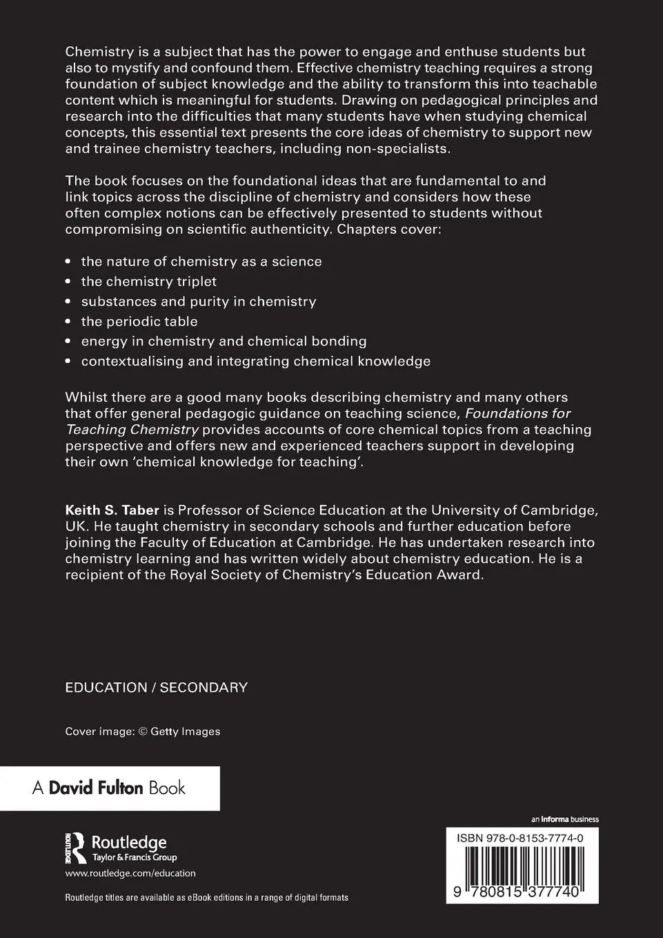 Rückseite: 9780815377740 | Foundations for Teaching Chemistry | Chemical Knowledge for Teaching