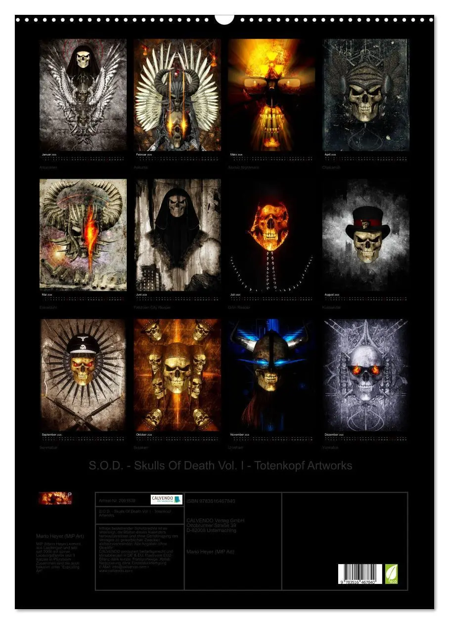 Bild: 9783516467840 | S.O.D. - Skulls Of Death Vol. I - Totenkopf Artworks (Wandkalender...