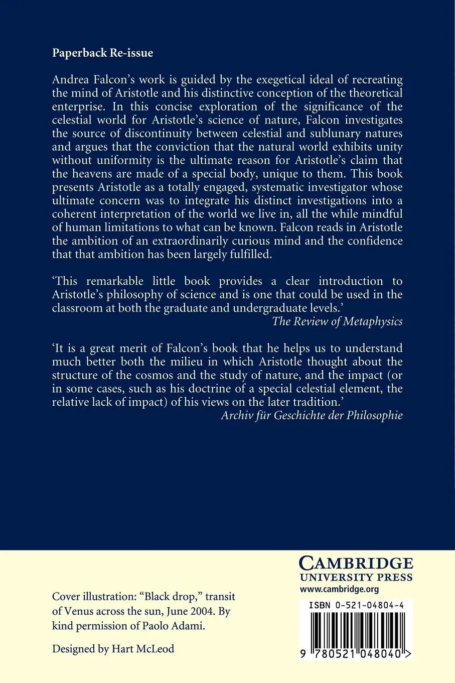 Rückseite: 9780521048040 | Aristotle and the Science of Nature | Unity Without Uniformity | Buch