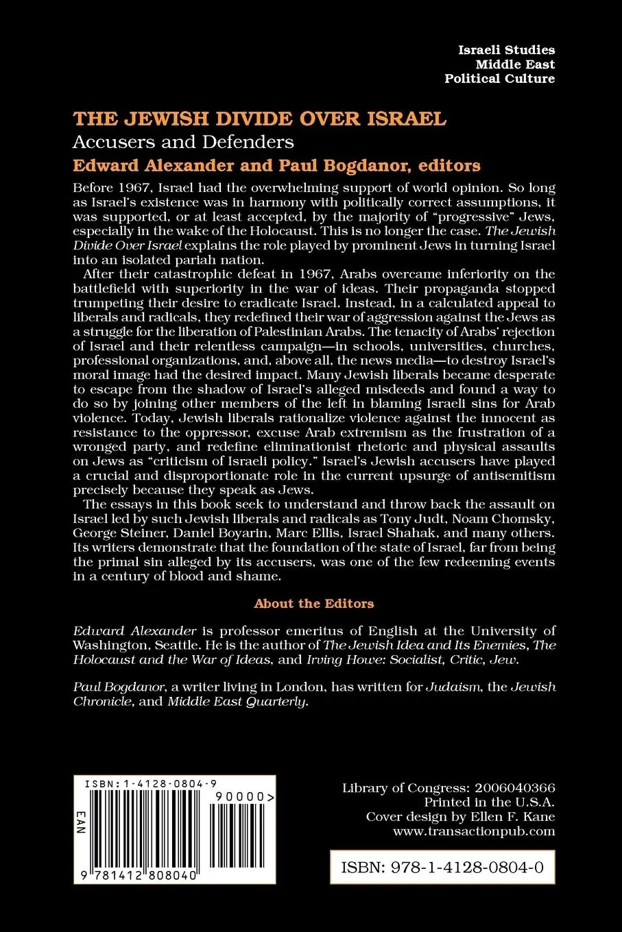 Rückseite: 9781412808040 | The Jewish Divide Over Israel | Accusers and Defenders | Paul Bogdanor