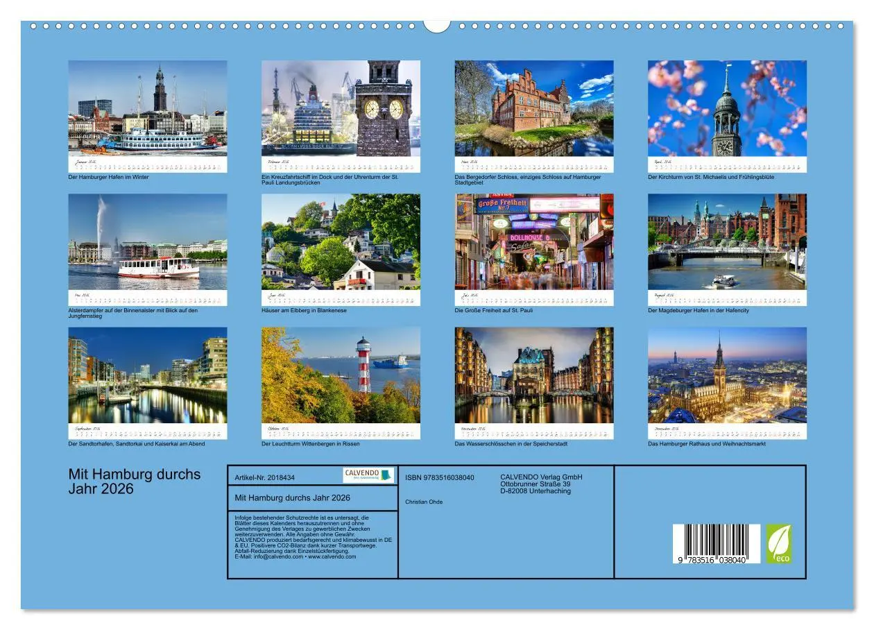 Bild: 9783516038040 | Mit Hamburg durchs Jahr 2026 (hochwertiger Premium Wandkalender...