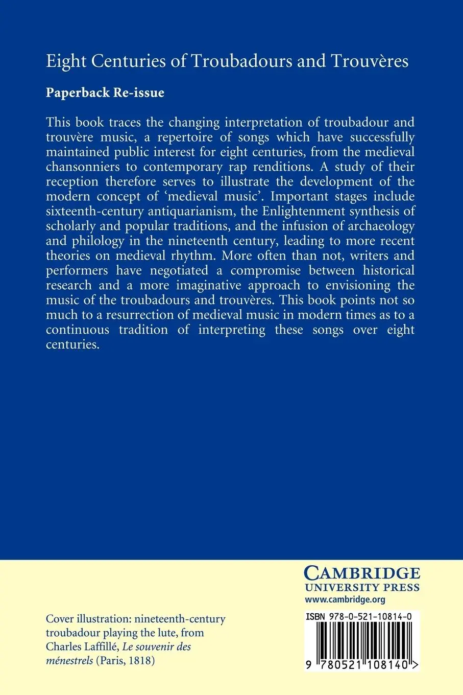 Rückseite: 9780521108140 | Eight Centuries of Troubadours and Trouveres | John Haines | Buch