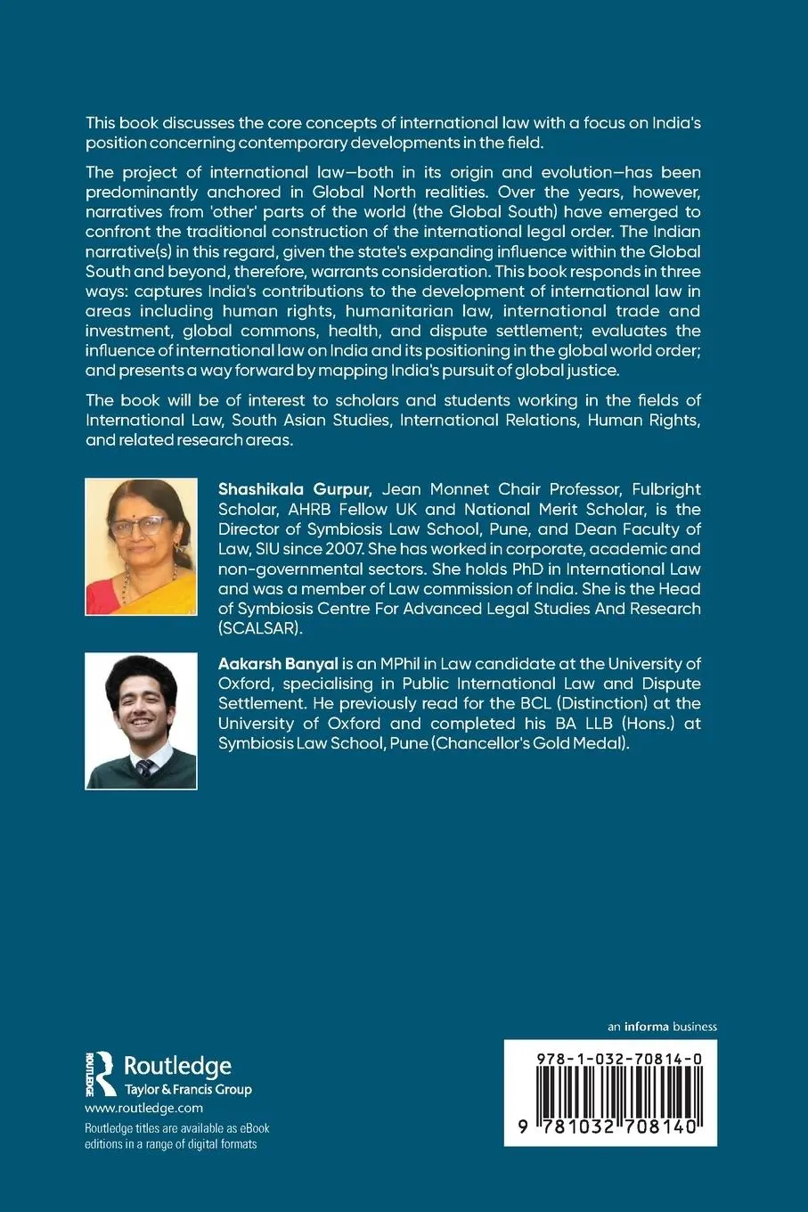 Rückseite: 9781032708140 | International Law in Pursuit of Global Justice | Gurpur (u. a.) | Buch