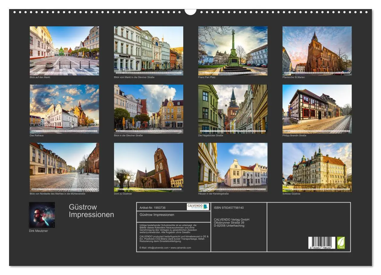 Bild: 9783457798140 | Güstrow Impressionen (Wandkalender 2026 DIN A2 quer), CALVENDO...