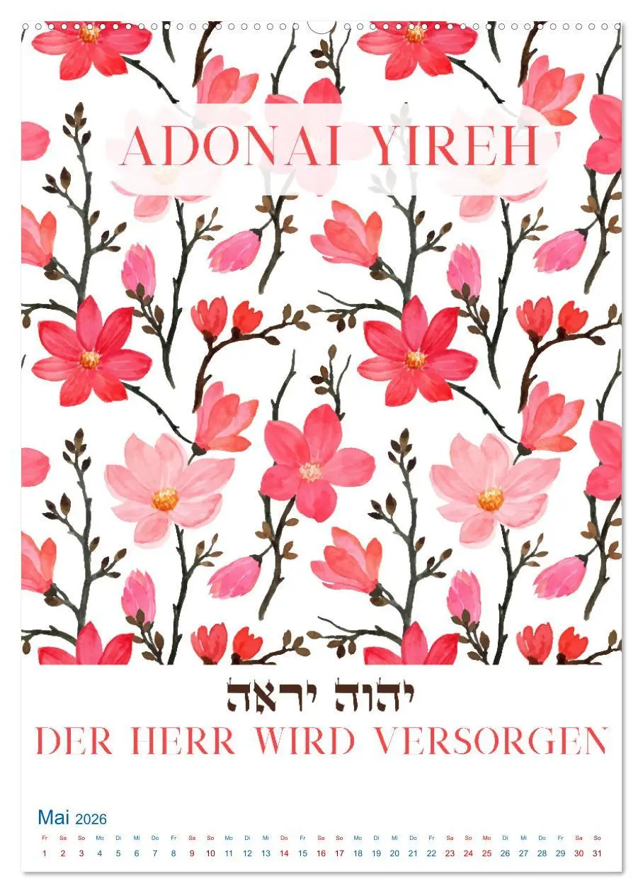 Bild: 9783516268140 | Hebräische Namen Gottes aus der Torah (Wandkalender 2026 DIN A2...
