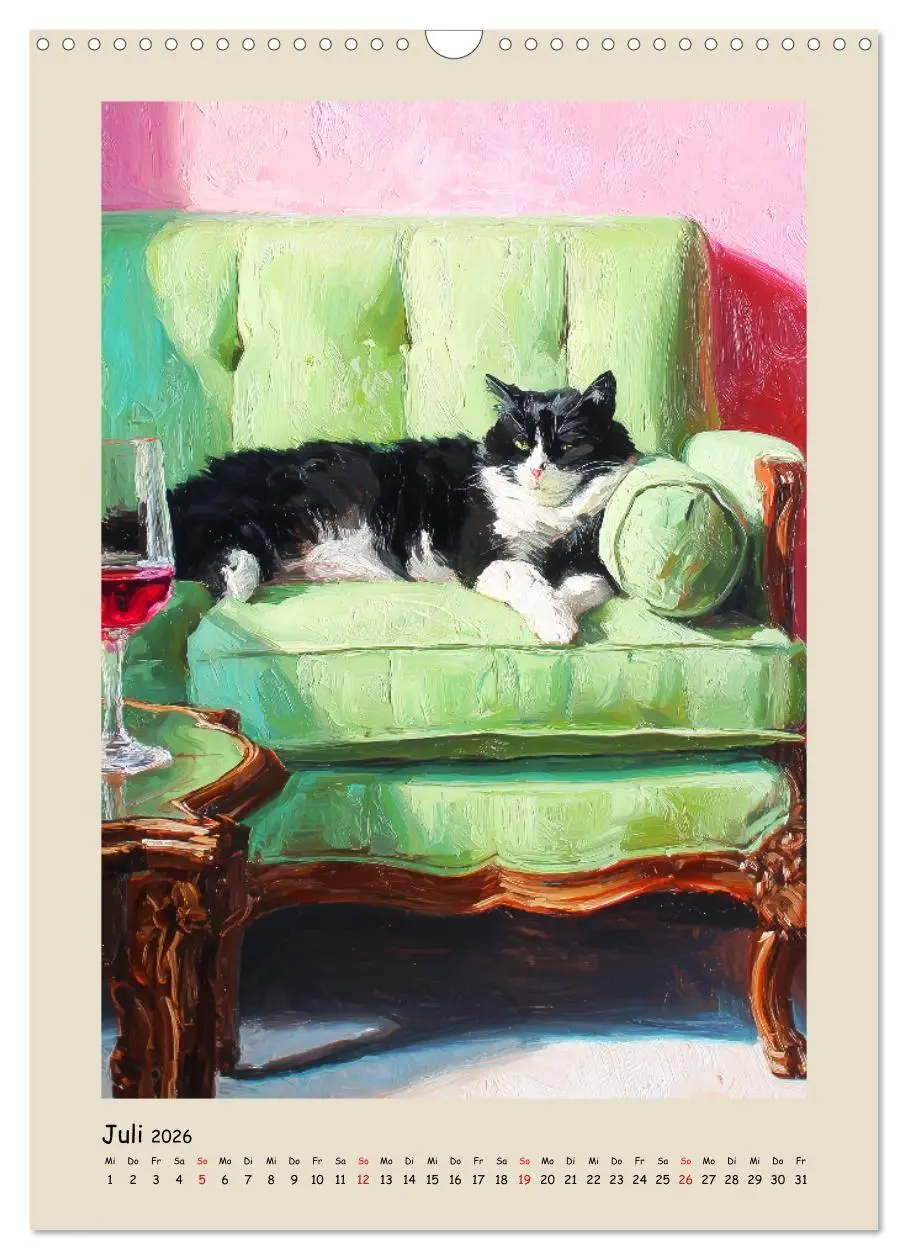 Bild: 9783516718140 | Katzen. Momente feliner Poesie in Öloptik (Wandkalender 2026 DIN A3...