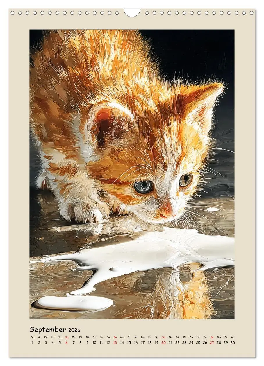 Bild: 9783516718140 | Katzen. Momente feliner Poesie in Öloptik (Wandkalender 2026 DIN A3...