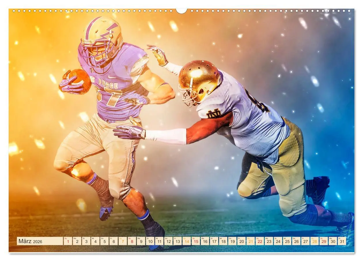 Bild: 9783457858240 | American Football - Fight (Wandkalender 2026 DIN A2 quer), CALVENDO...