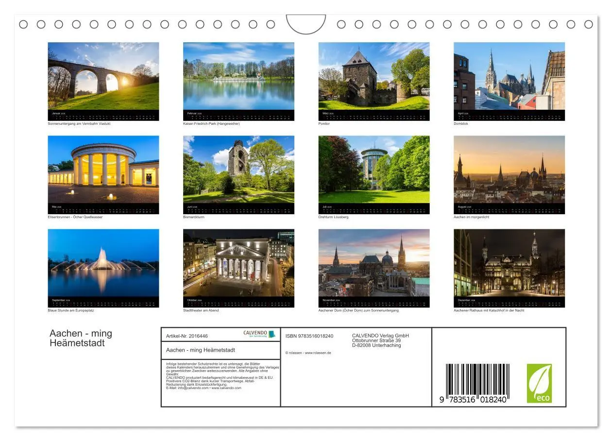 Bild: 9783516018240 | Aachen - ming Heämetstadt (Wandkalender 2026 DIN A4 quer), CALVENDO...