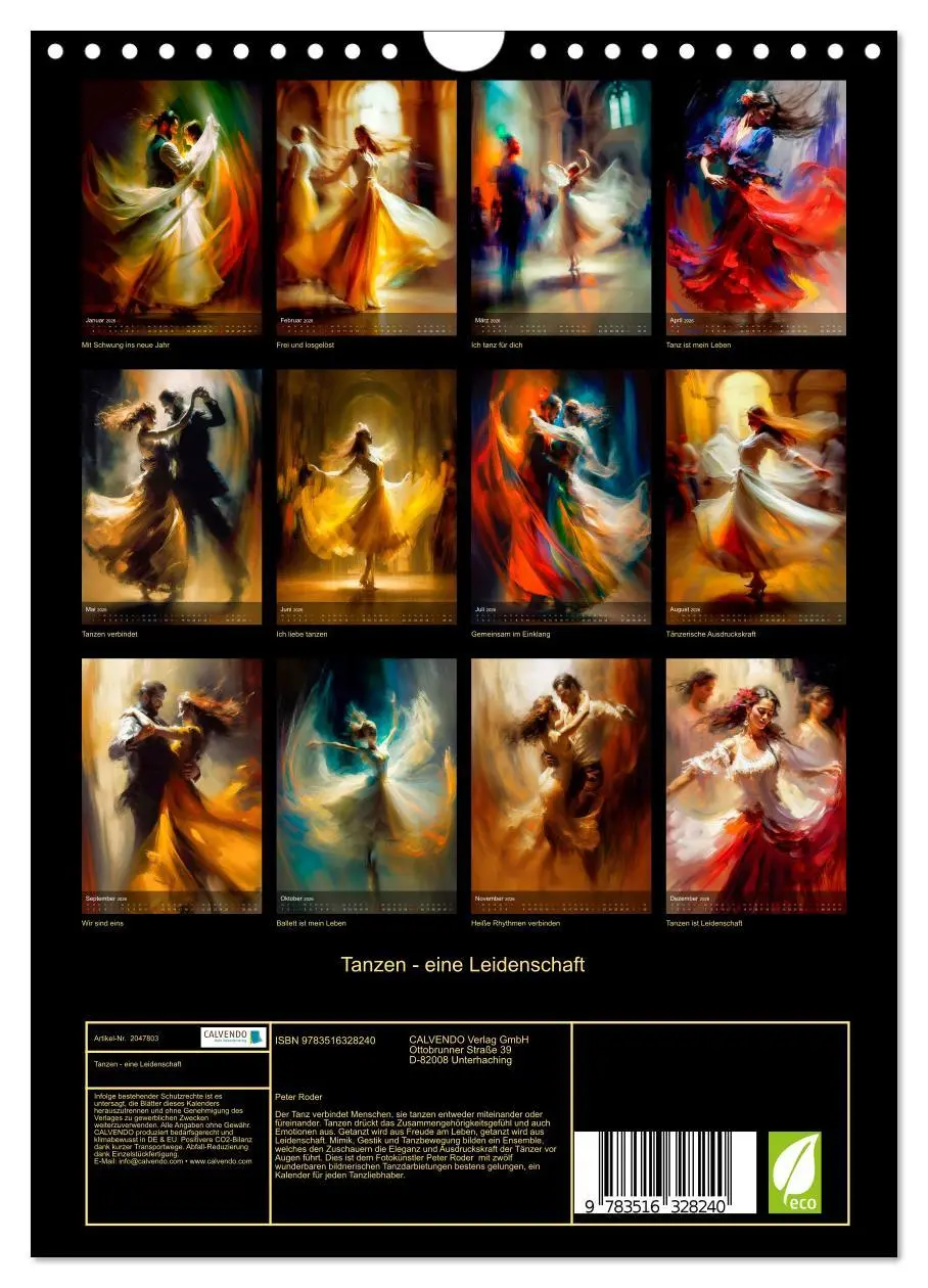Bild: 9783516328240 | Tanzen - eine Leidenschaft (Wandkalender 2026 DIN A4 hoch),...