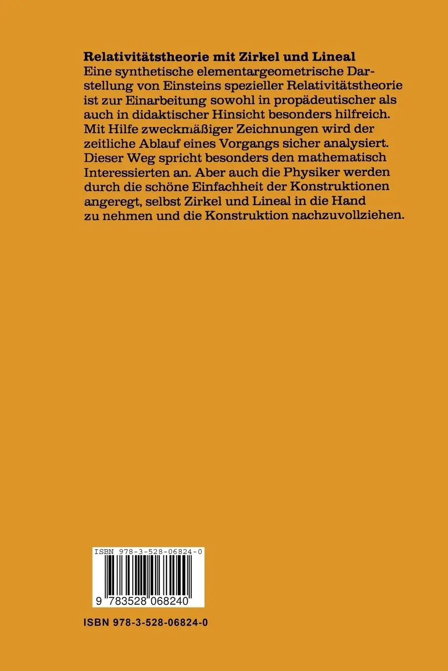 Rückseite: 9783528068240 | Relativitätstheorie mit Zirkel und Lineal | Dierck-Ekkehard Liebscher