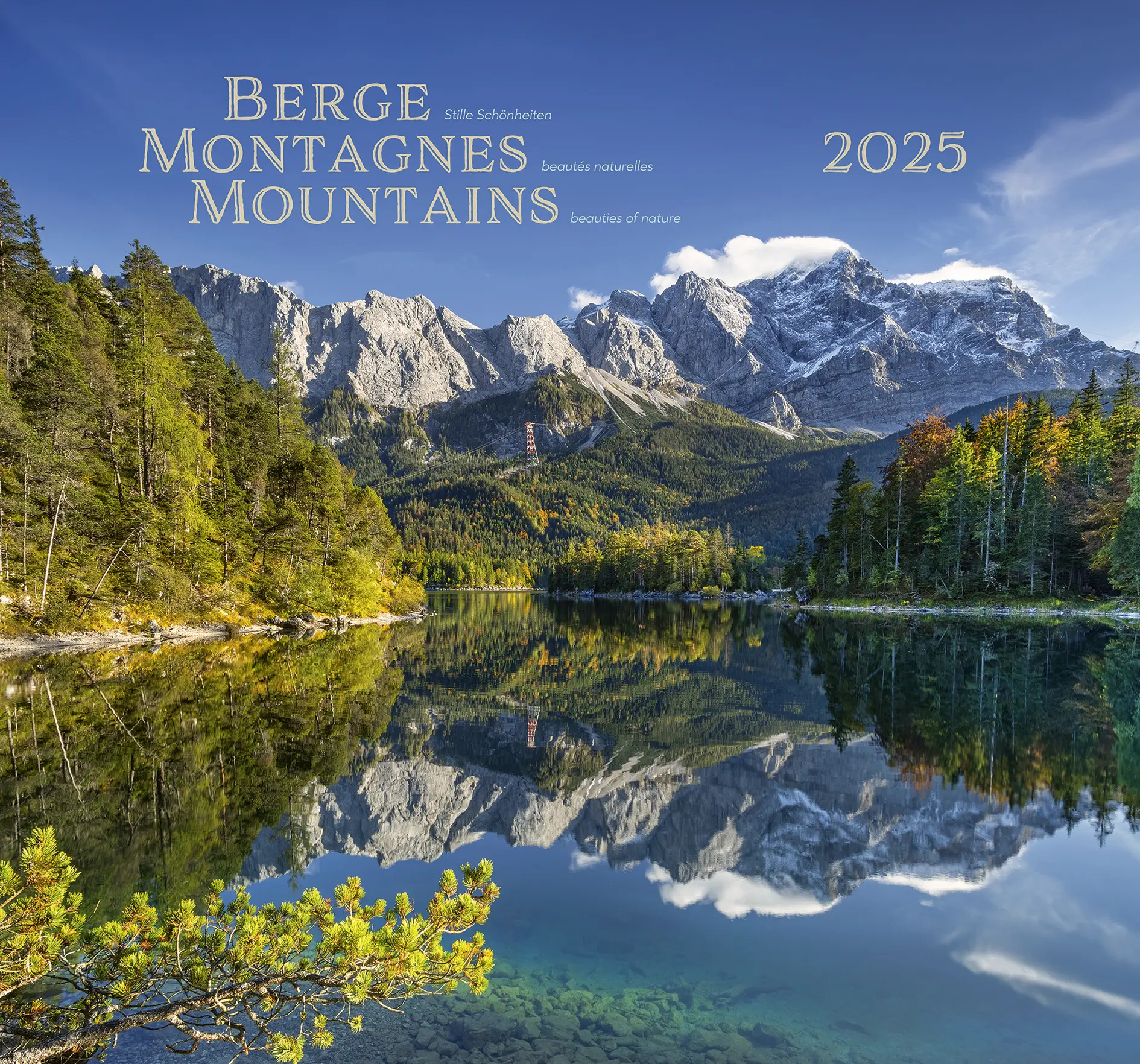 Cover: 9783866038240 | Berge - Montagnes - Mountains 2025 | Wandkalender, dreisprachig | 2025