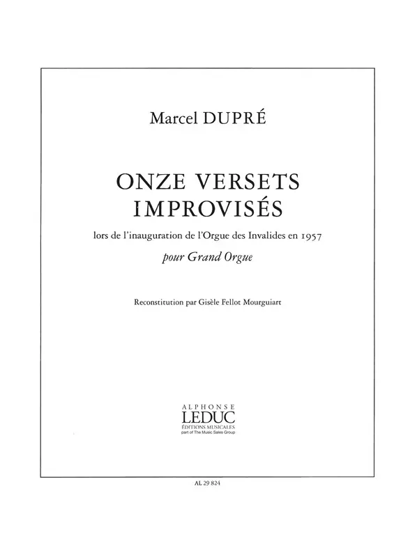 Cover: 9790046298240 | 11 Versets Improvises | Dupre | Buch | Alphonse Leduc