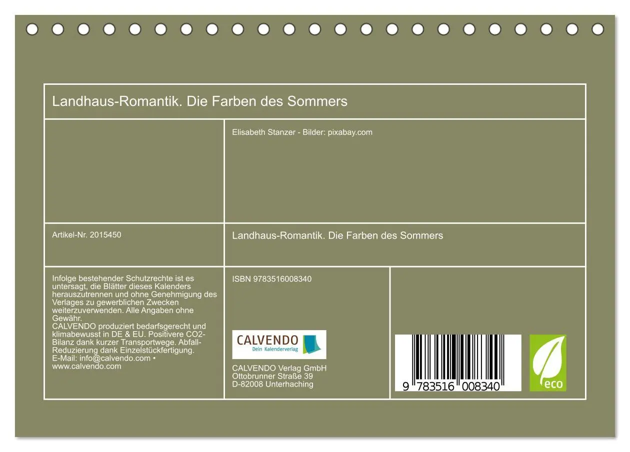 Bild: 9783516008340 | Landhaus-Romantik. Die Farben des Sommers (Tischkalender 2026 DIN...