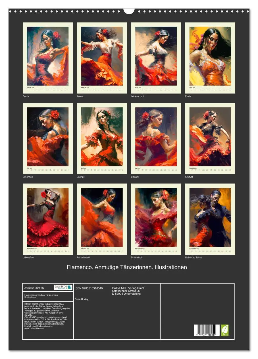 Bild: 9783516318340 | Flamenco. Anmutige Tänzerinnen. Illustrationen (Wandkalender 2026...