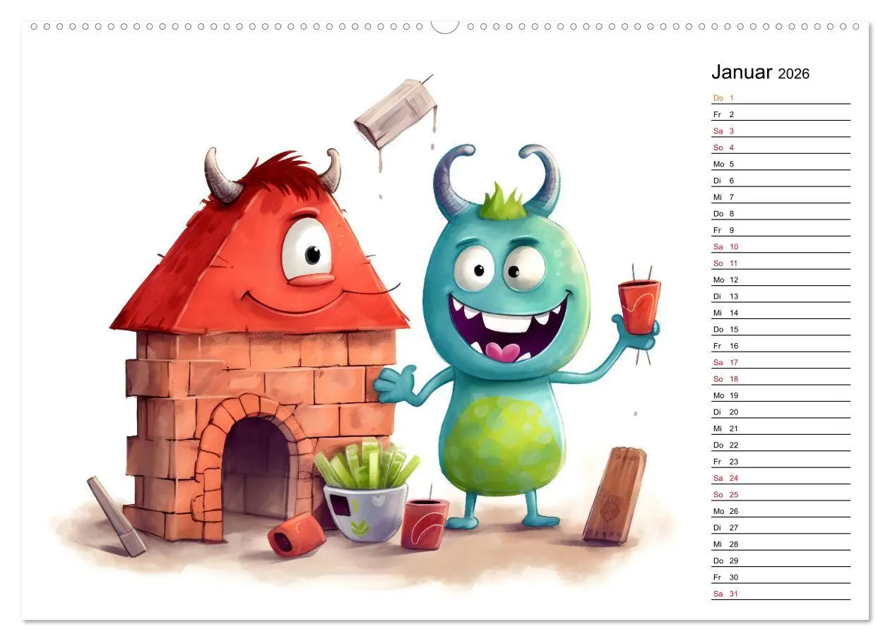 Bild: 9783457528440 | Monsterjobs - Kleine Monster, große Träume (Wandkalender 2026 DIN...