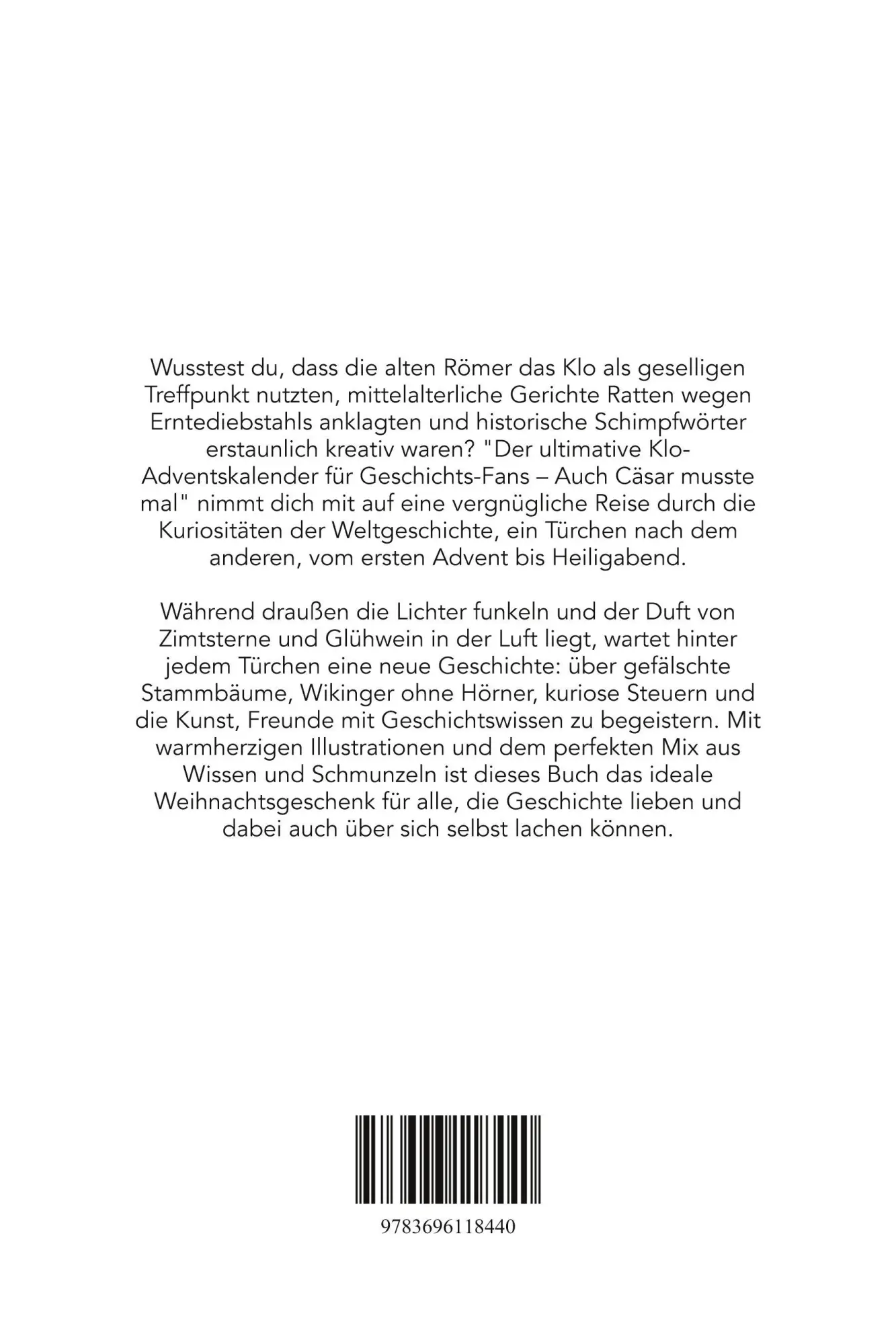 Rückseite: 9783696118440 | Der ultimative Klo-Adventskalender für Geschichts-Fans | Aaron Vogel