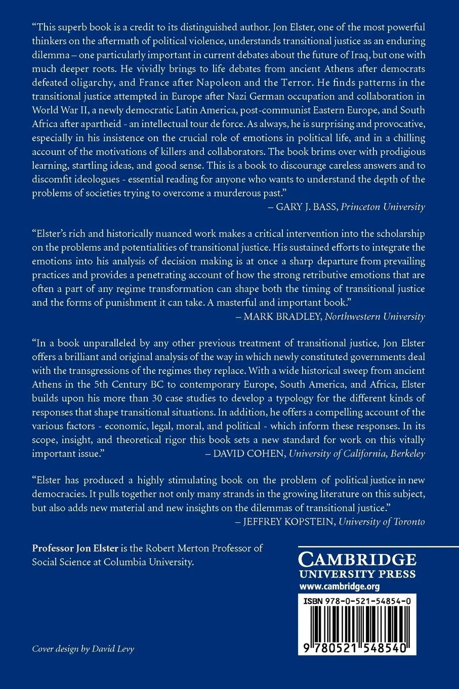 Rückseite: 9780521548540 | Closing the Books | Transitional Justice in Historical Perspective