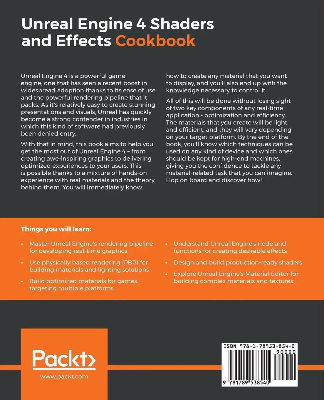 Rückseite: 9781789538540 | Unreal Engine 4 Shaders and Effects Cookbook | Ramos (u. a.) | Buch