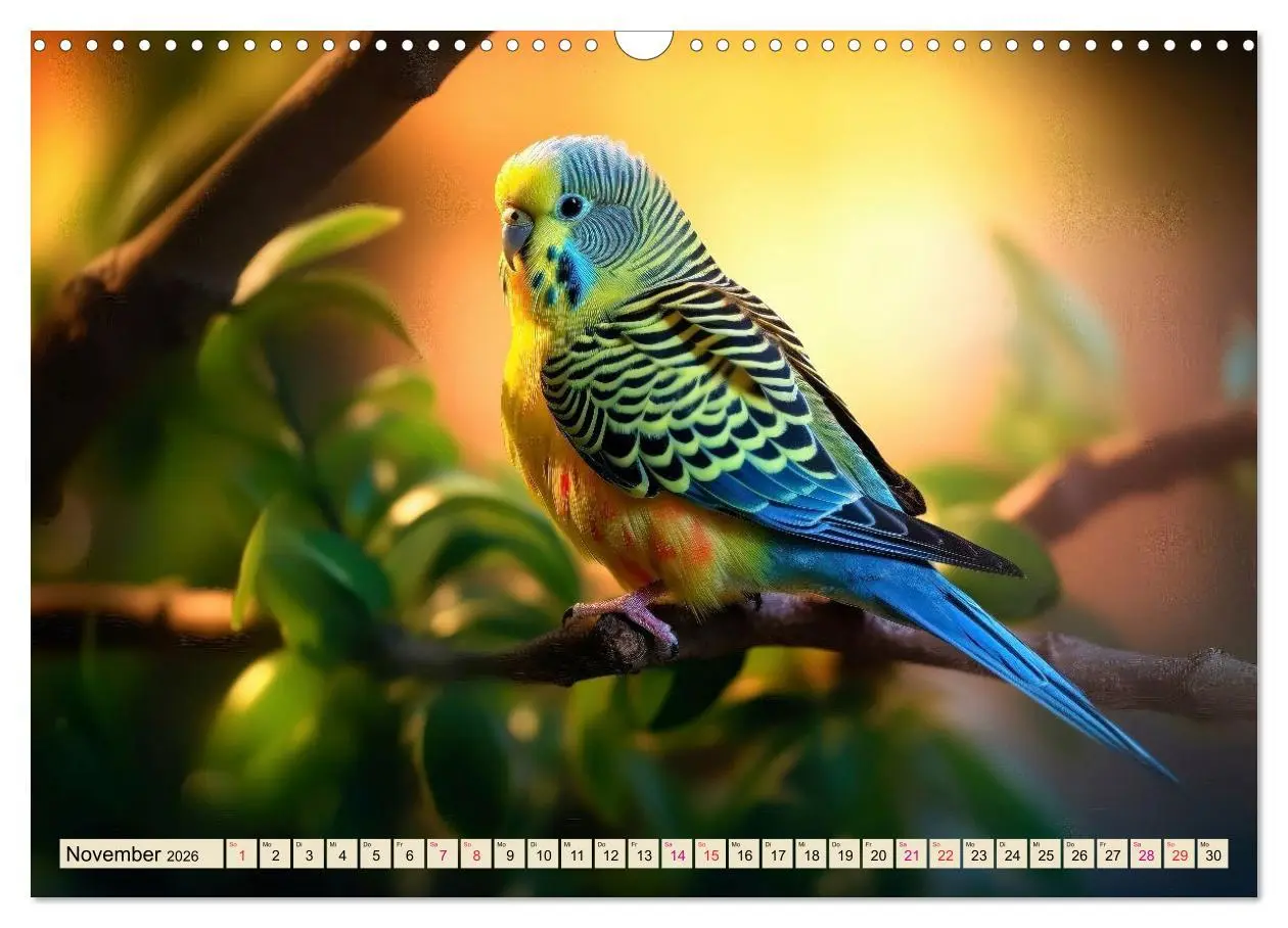 Bild: 9783457518540 | Wellensittiche farbenfroh und munter (Wandkalender 2026 DIN A3...