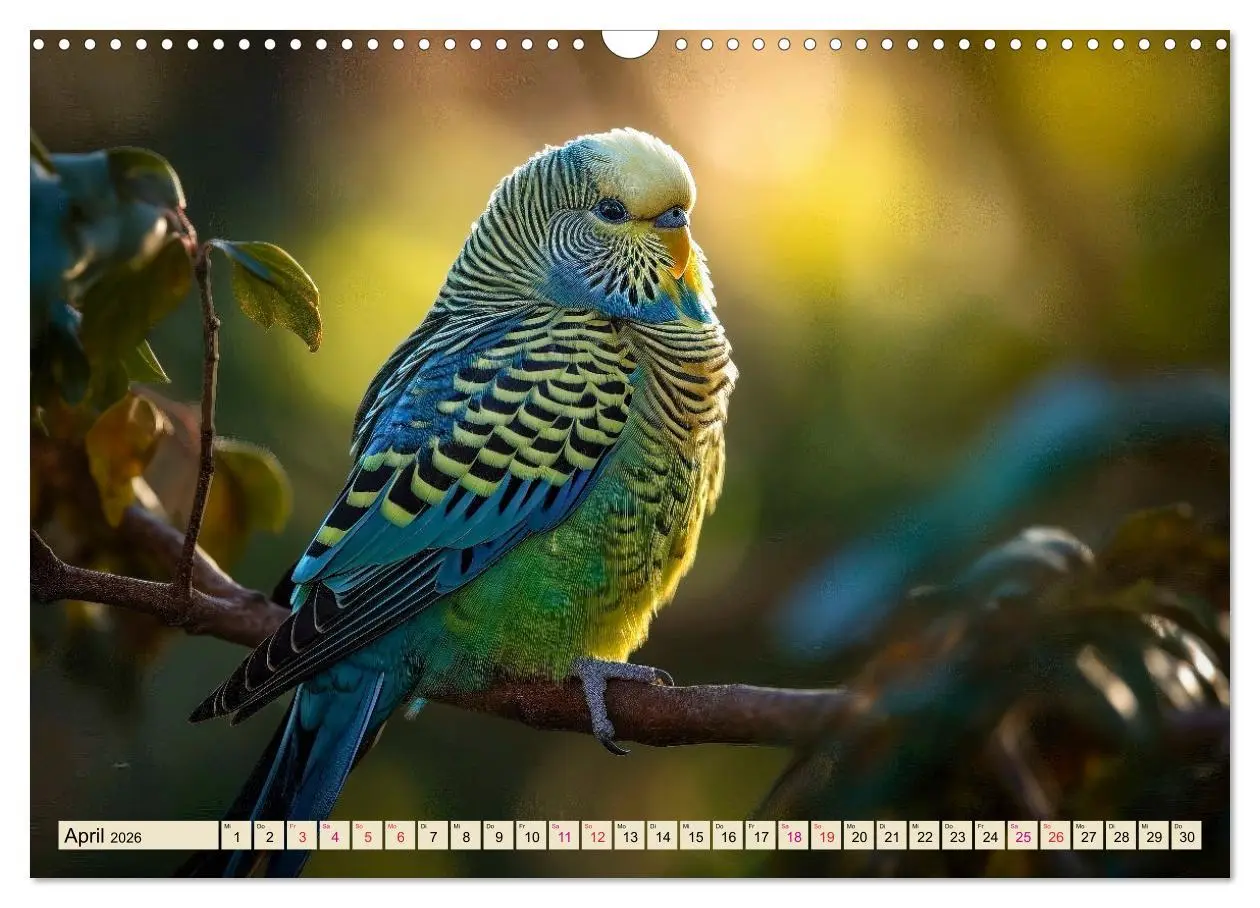 Bild: 9783457518540 | Wellensittiche farbenfroh und munter (Wandkalender 2026 DIN A3...