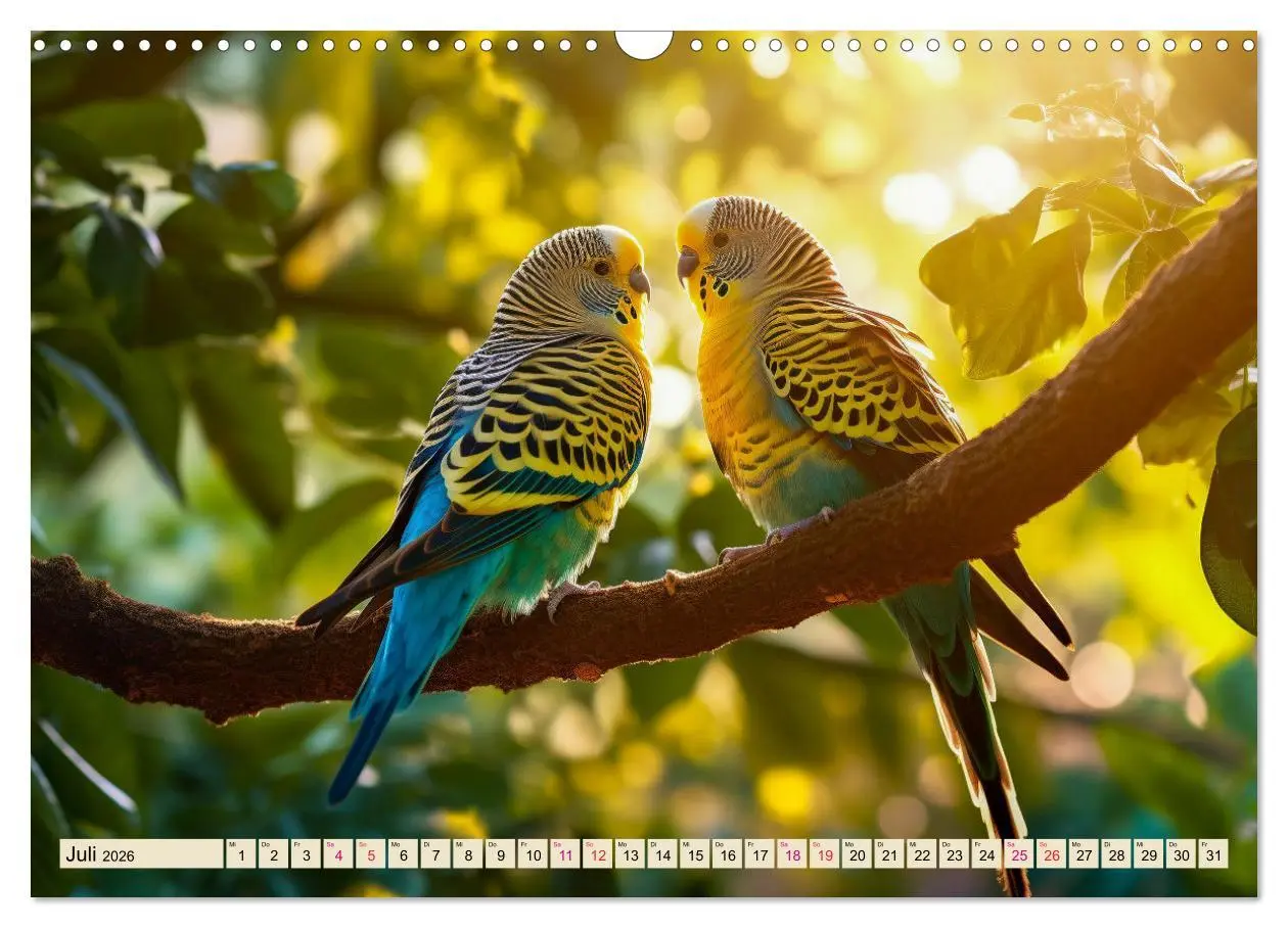 Bild: 9783457518540 | Wellensittiche farbenfroh und munter (Wandkalender 2026 DIN A3...