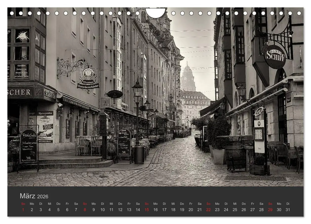 Bild: 9783516158540 | Dresden Schwarz Weiss 2026 (Wandkalender 2026 DIN A4 quer),...