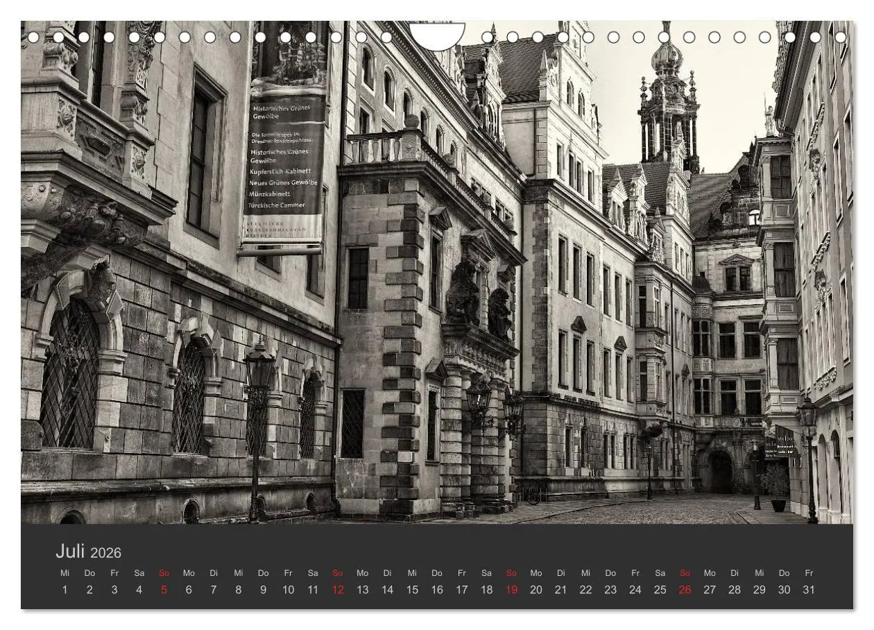 Bild: 9783516158540 | Dresden Schwarz Weiss 2026 (Wandkalender 2026 DIN A4 quer),...