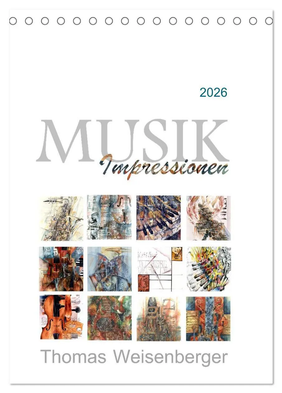 Cover: 9783516468540 | MUSIK Impressionen (Tischkalender 2026 DIN A5 hoch), CALVENDO...