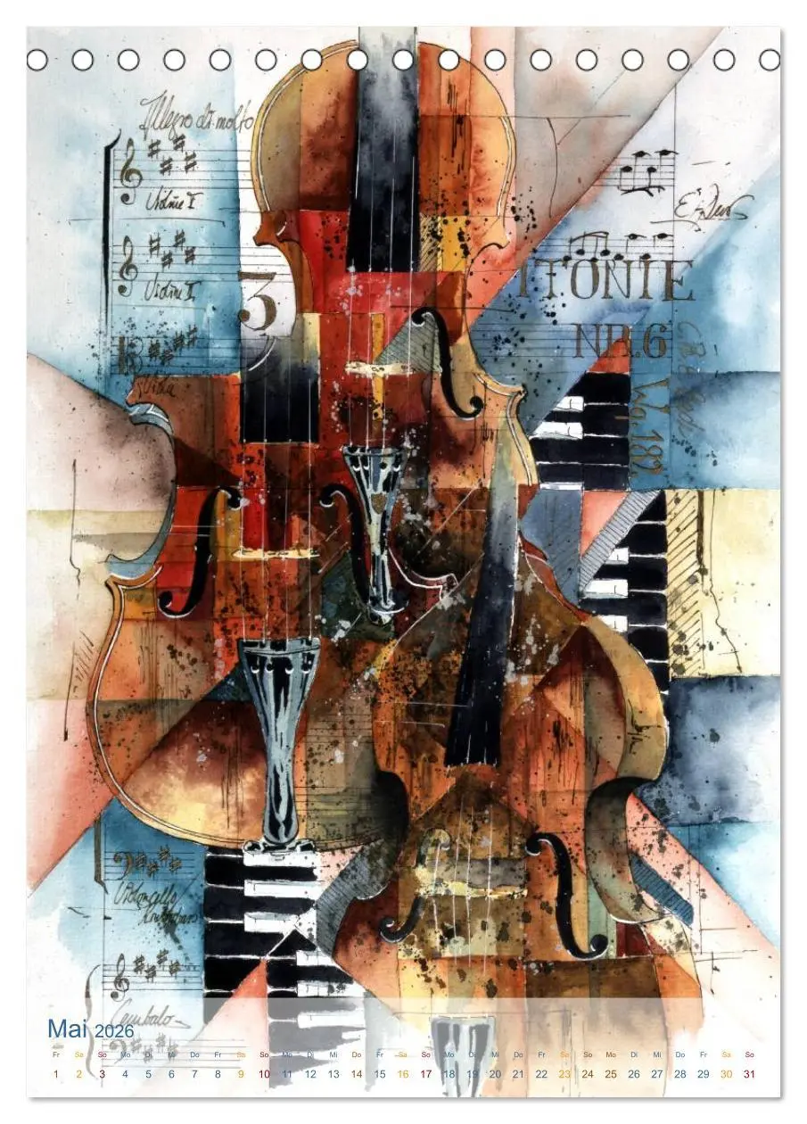 Bild: 9783516468540 | MUSIK Impressionen (Tischkalender 2026 DIN A5 hoch), CALVENDO...