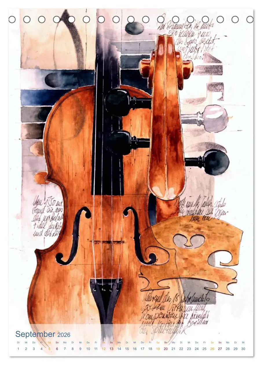 Bild: 9783516468540 | MUSIK Impressionen (Tischkalender 2026 DIN A5 hoch), CALVENDO...