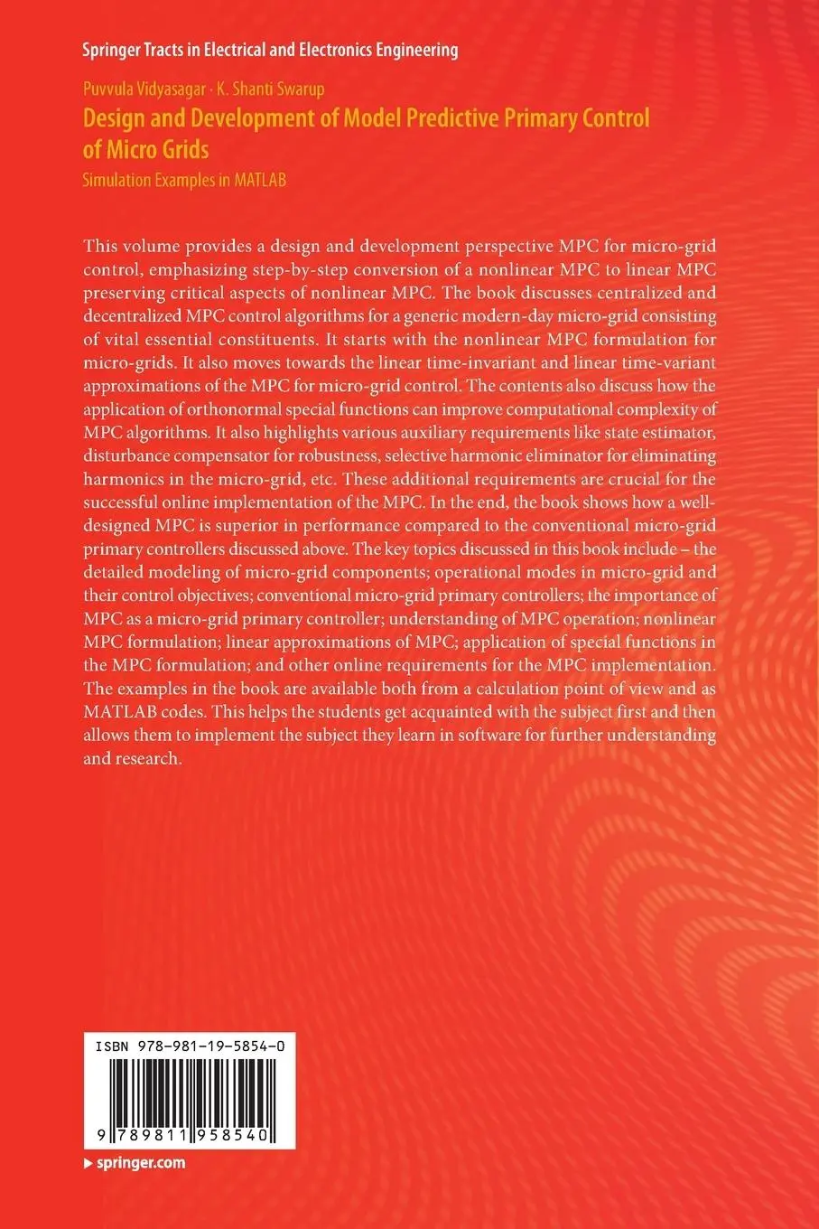 Rückseite: 9789811958540 | Design and Development of Model Predictive Primary Control of Micro...