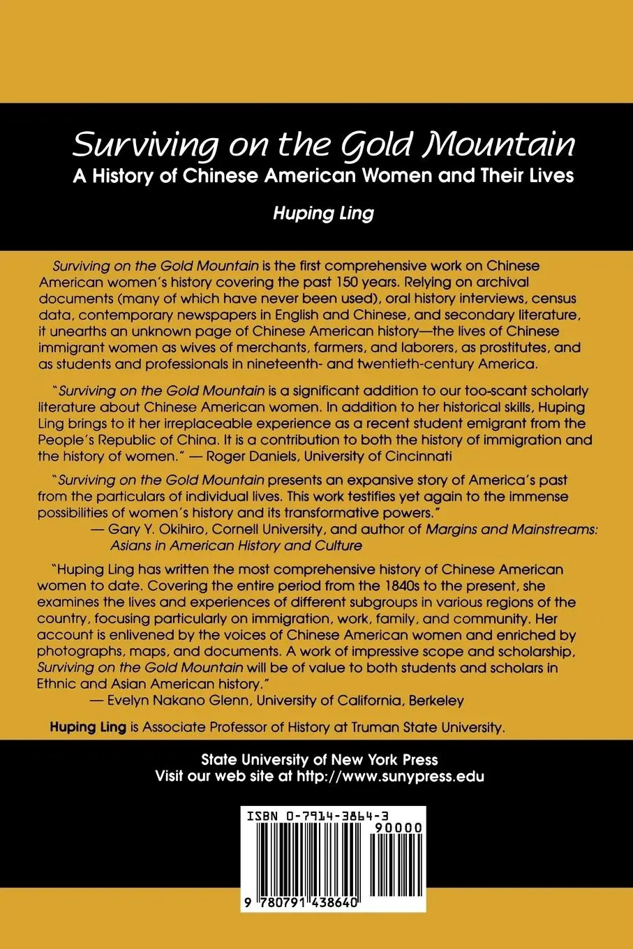 Rückseite: 9780791438640 | Surviving on the Gold Mountain | Huping Ling | Taschenbuch | Englisch