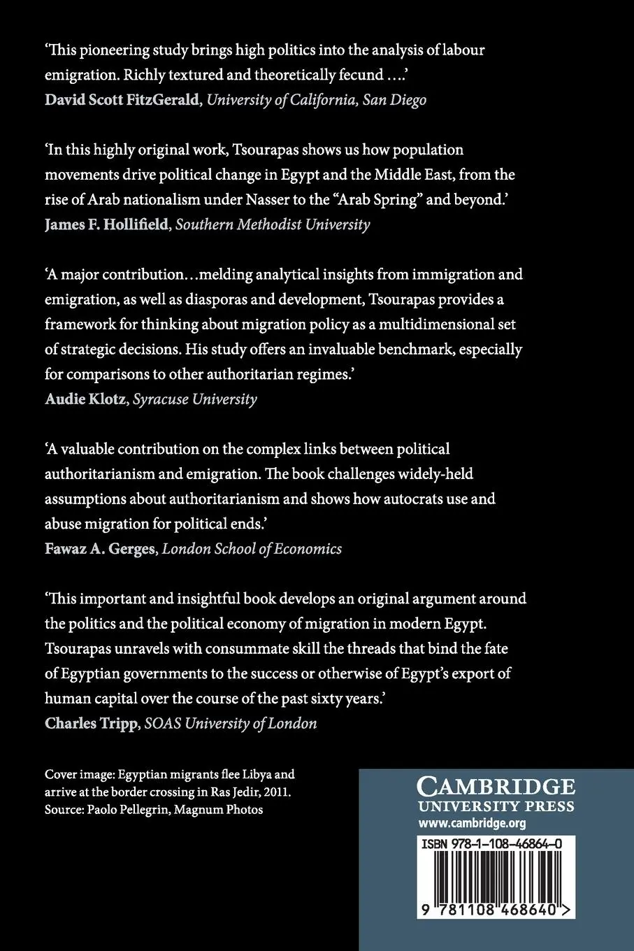 Rückseite: 9781108468640 | The Politics of Migration in Modern Egypt | Gerasimos Tsourapas | Buch