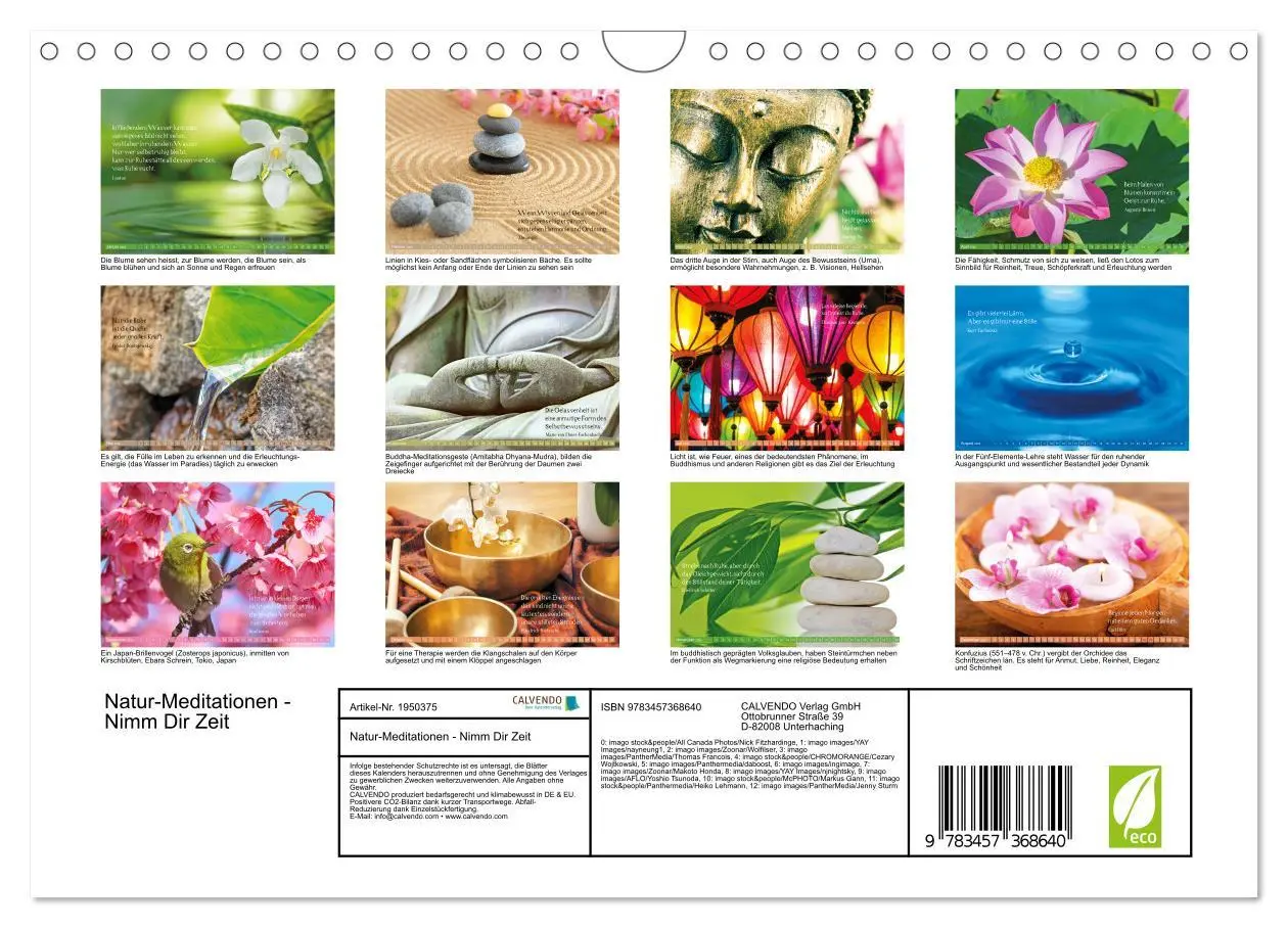 Bild: 9783457368640 | Natur-Meditationen - Nimm Dir Zeit (Wandkalender 2026 DIN A4 quer),...
