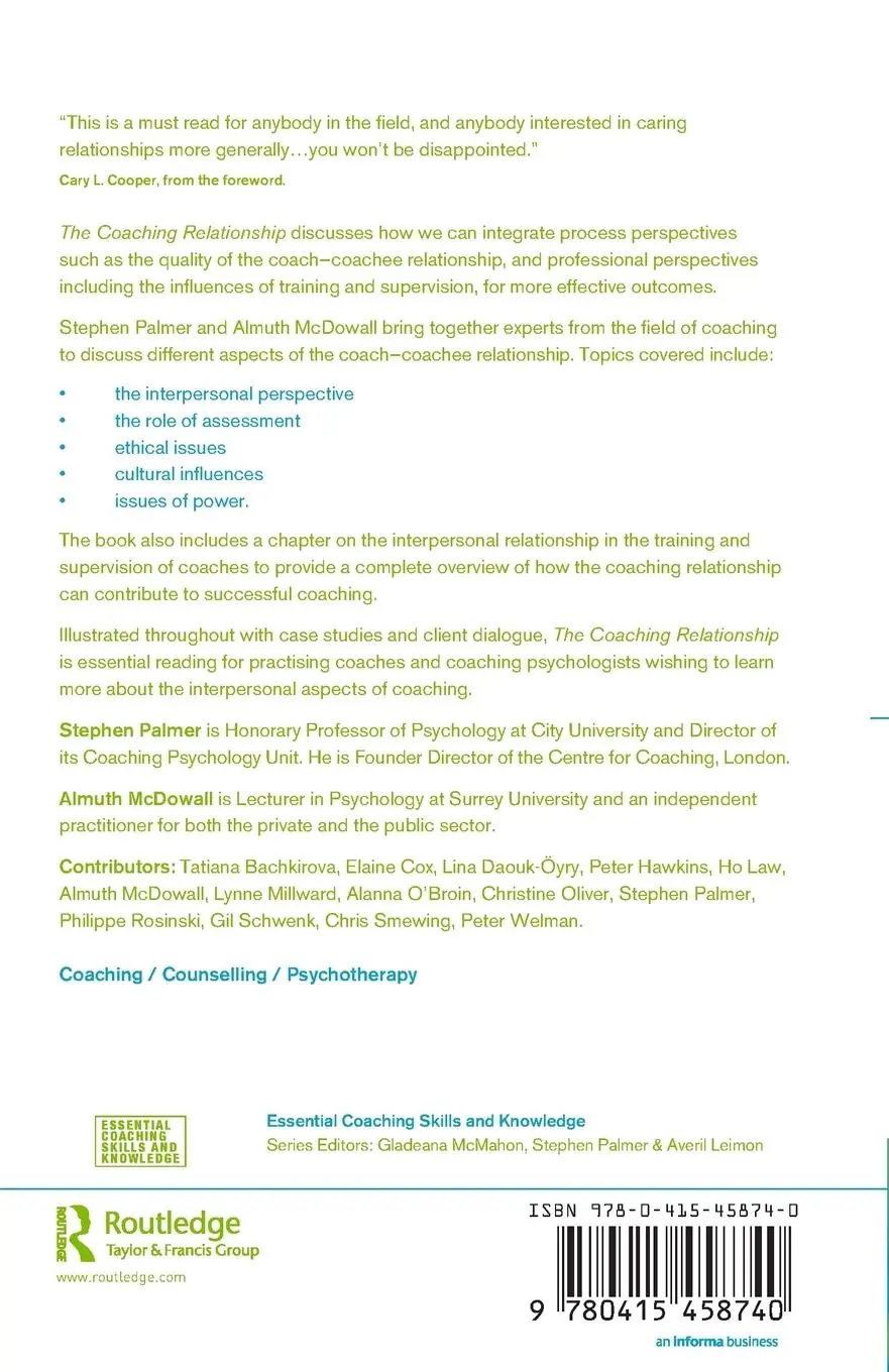 Rückseite: 9780415458740 | The Coaching Relationship | Putting People First | Palmer (u. a.)