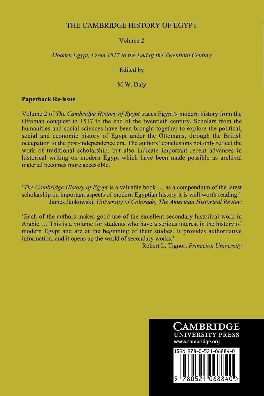 Rückseite: 9780521068840 | The Cambridge History of Egypt | Carl F. Petry (u. a.) | Taschenbuch
