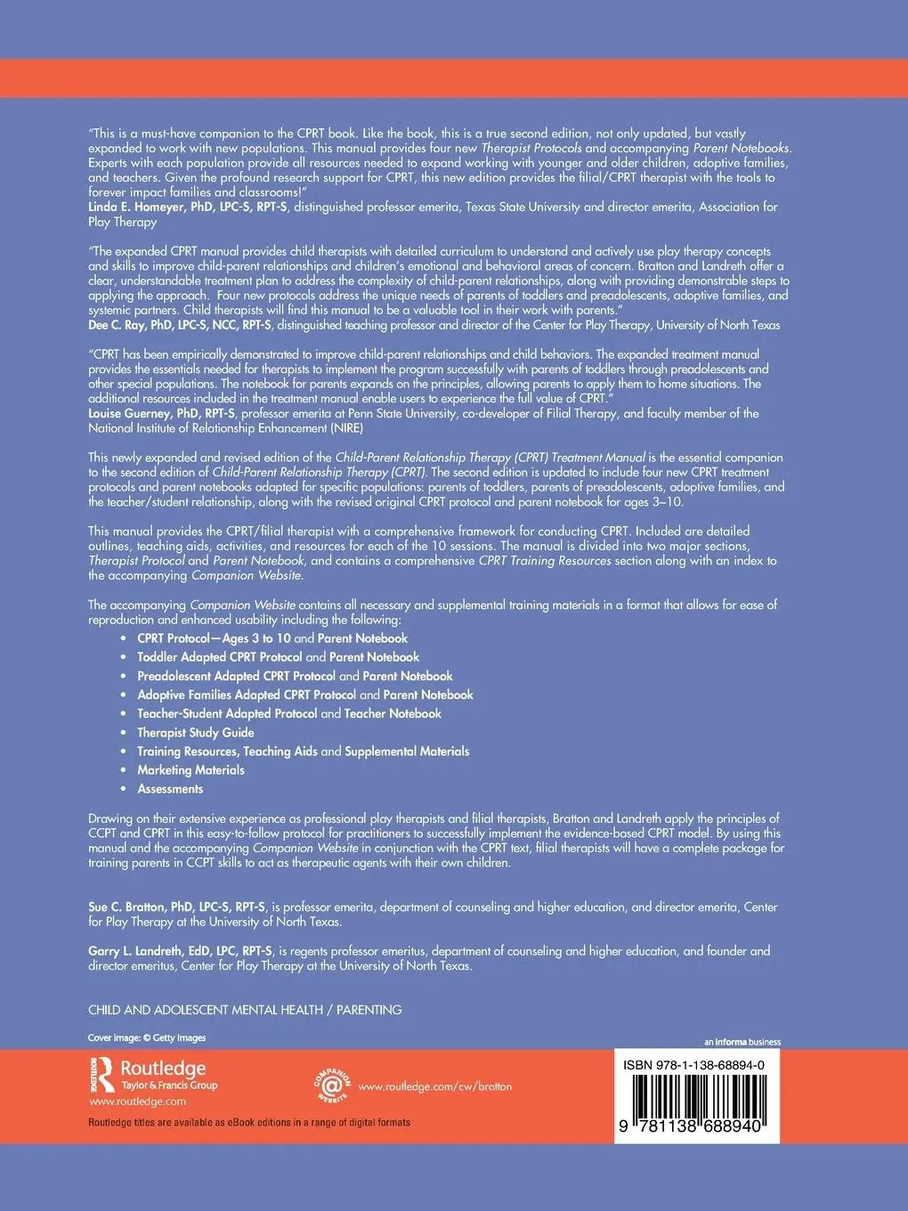 Rückseite: 9781138688940 | Child-Parent Relationship Therapy (CPRT) Treatment Manual | Buch