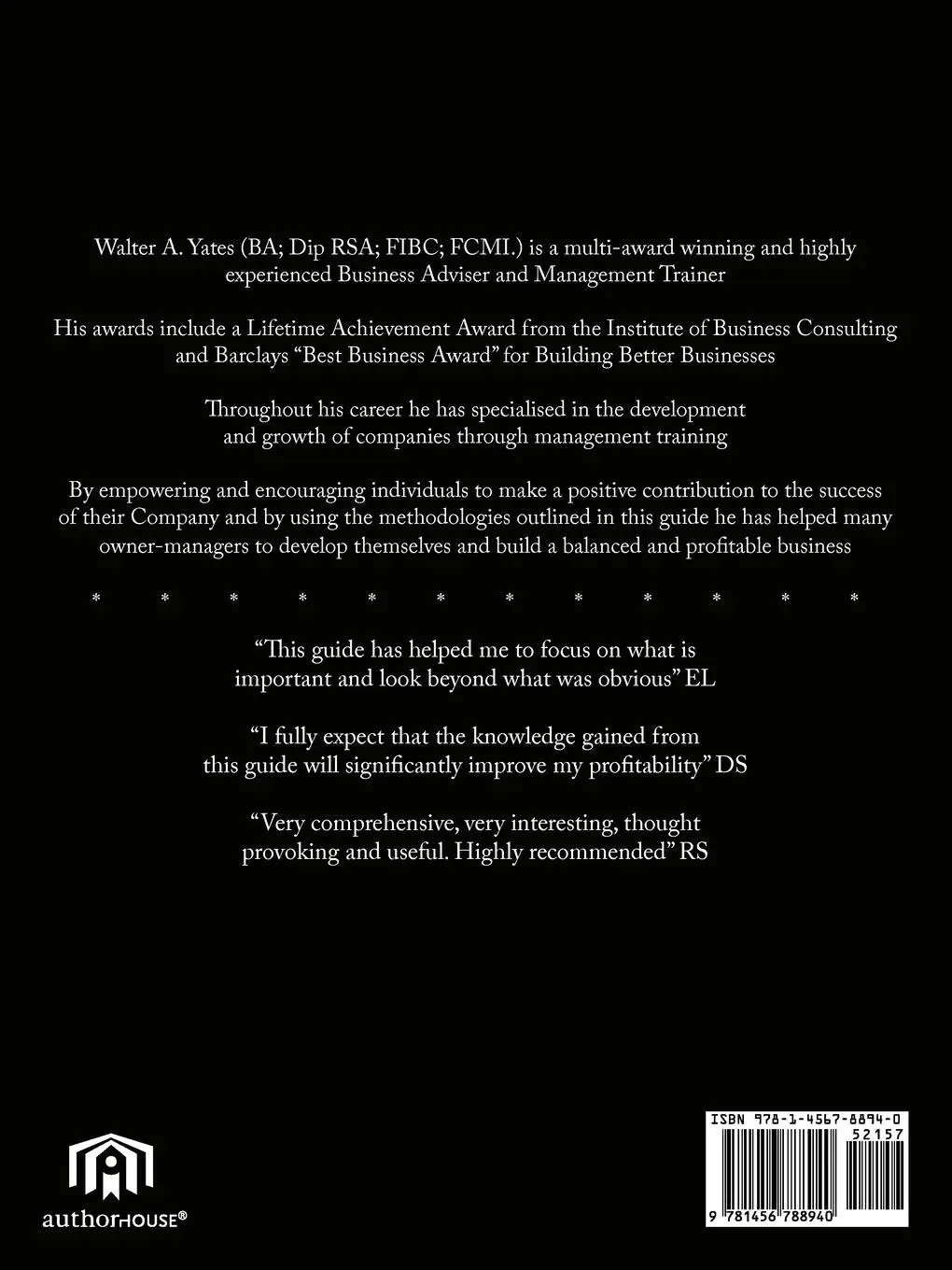 Rückseite: 9781456788940 | Self-Employment - Is It for You? | Walter A. Yates | Taschenbuch