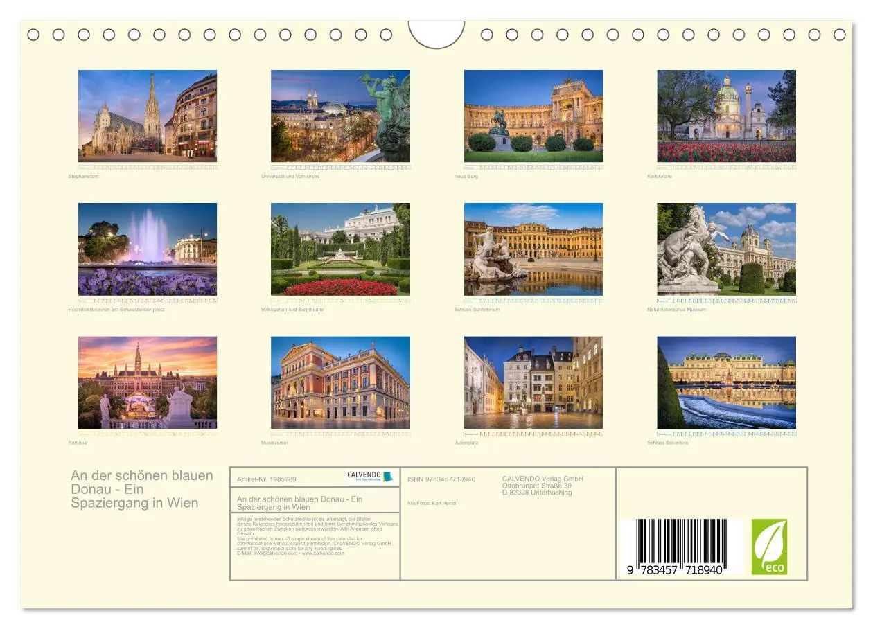 Bild: 9783457718940 | An der schönen blauen Donau - Ein Spaziergang in Wien (Wandkalender...