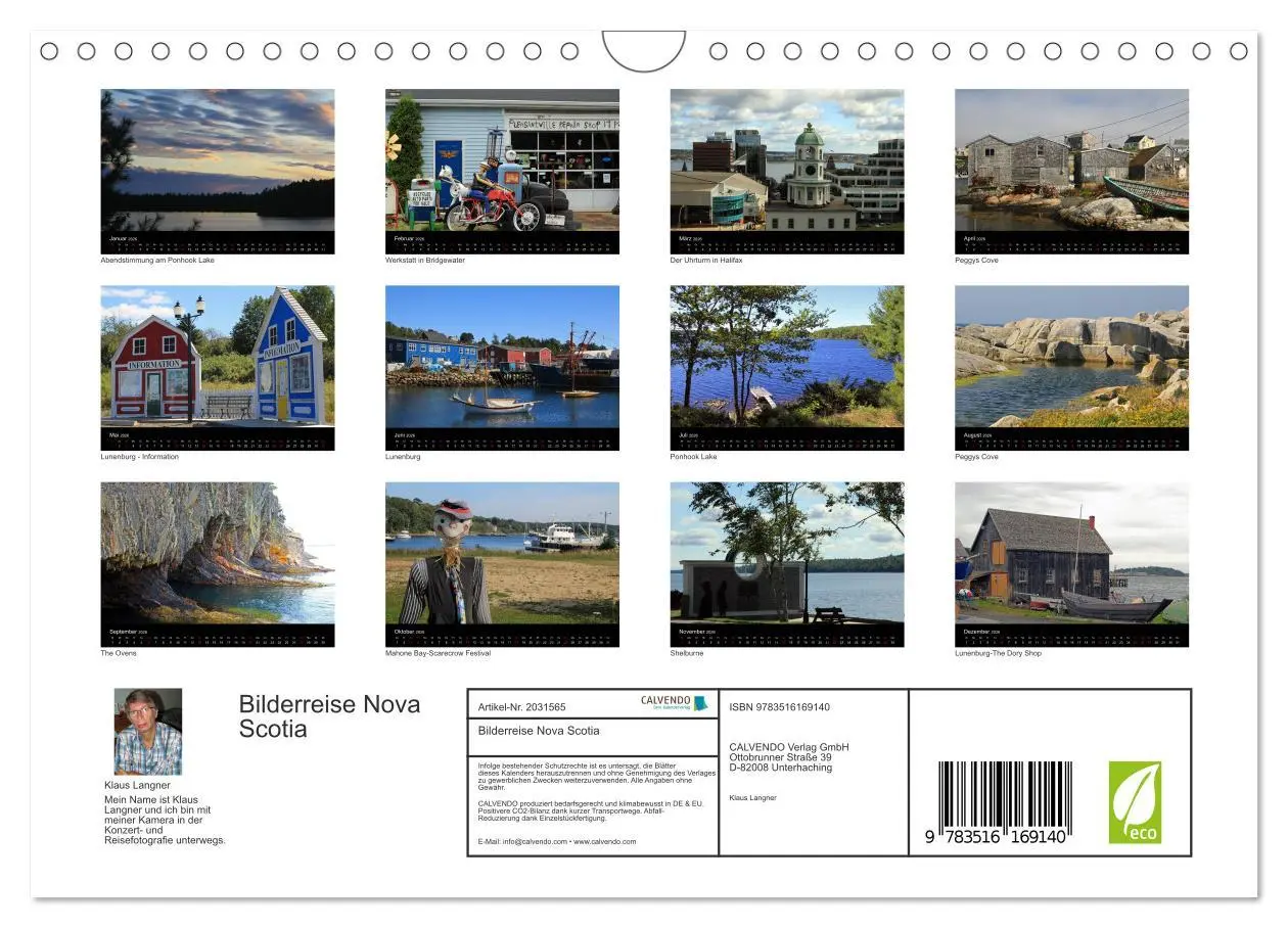 Bild: 9783516169140 | Bilderreise Nova Scotia (Wandkalender 2026 DIN A4 quer), CALVENDO...